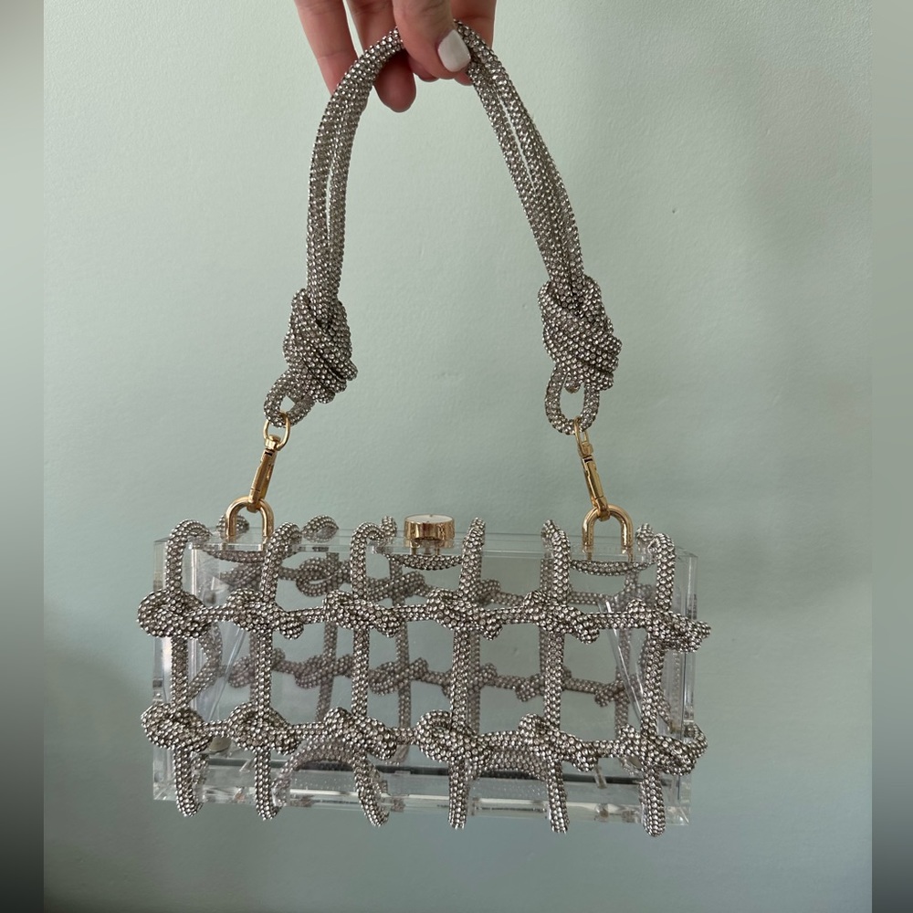 Transparent Rhinestone bag clutch - Picture 4 of 8